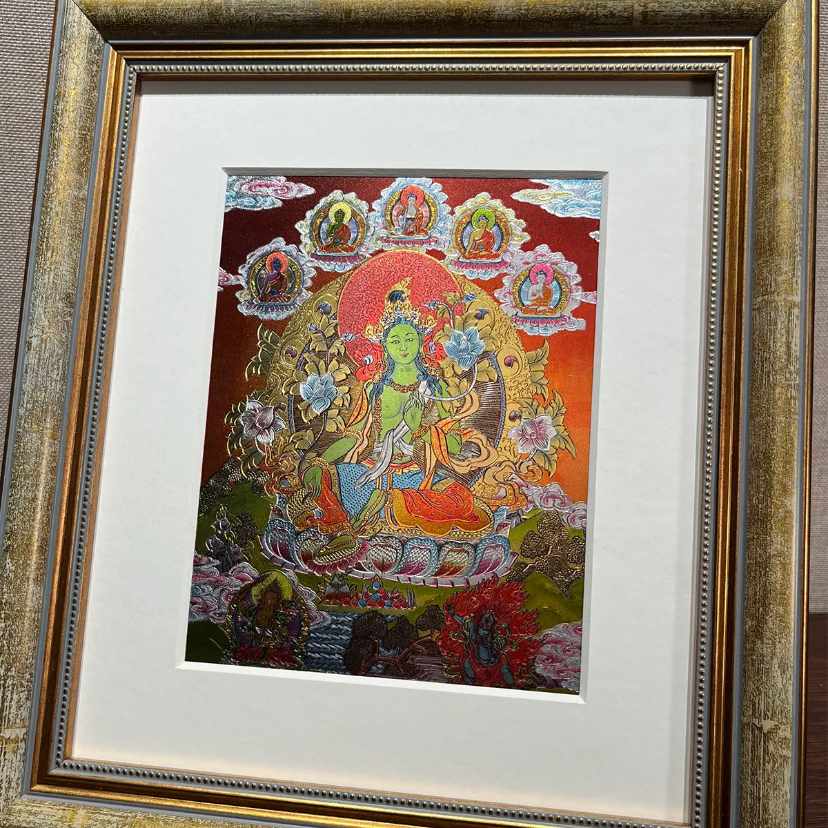 Green Tara Medium Thangka