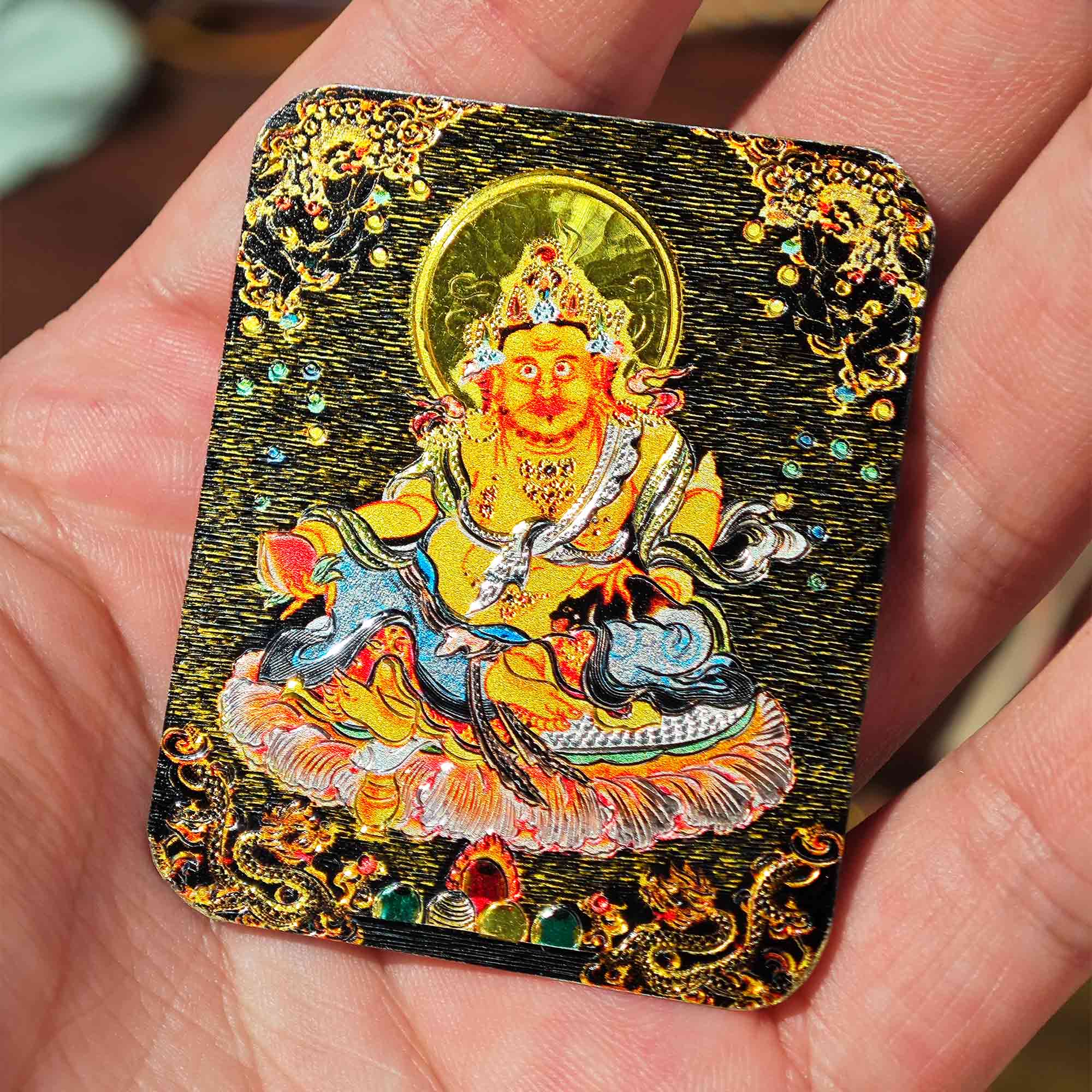 Yellow Dzambhala Small Thangka
