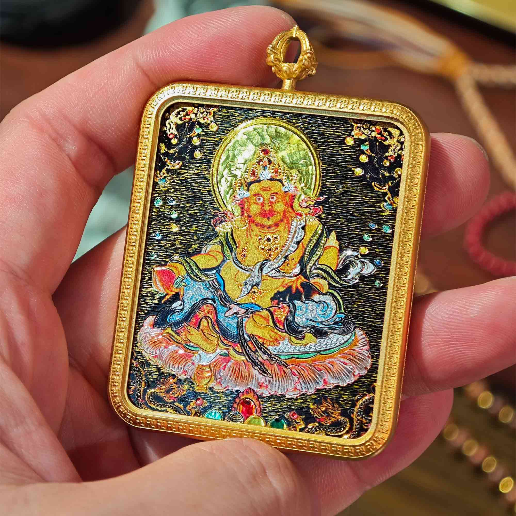Yellow Dzambhala Small Thangka