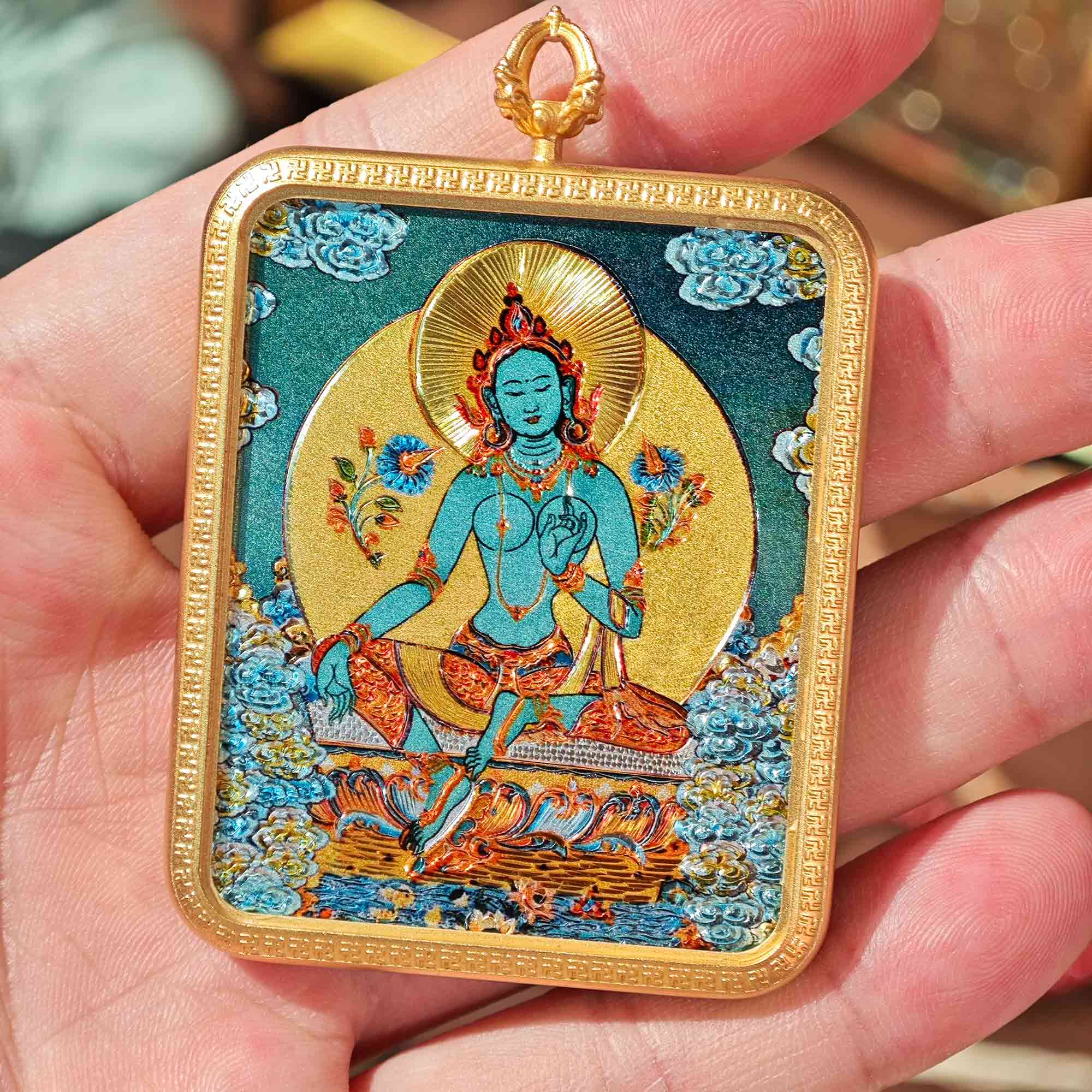 Green Tara Small Thangka