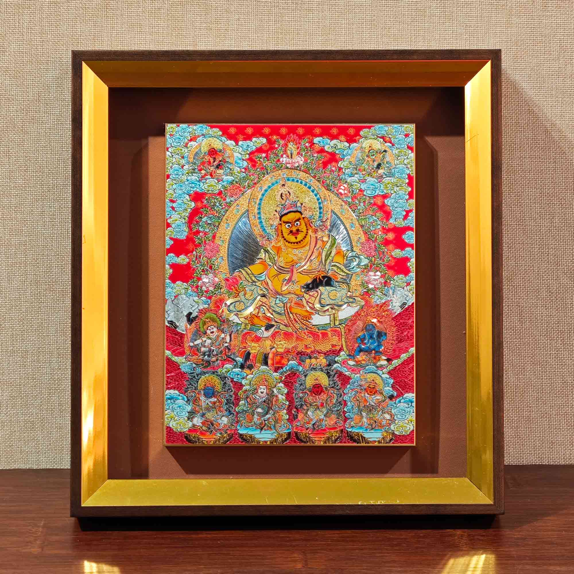 Yellow Dzambhala Medium Thangka